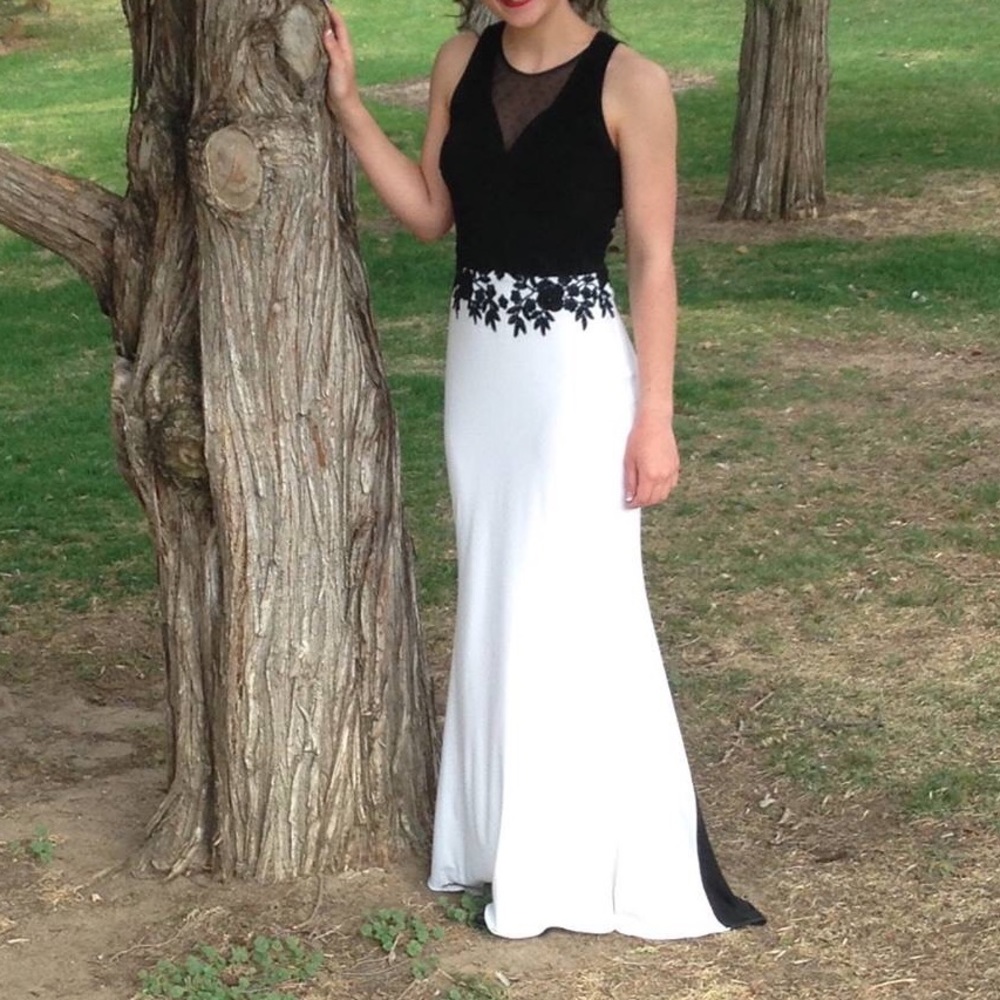 Black and white prom dress